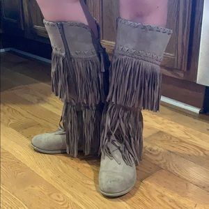 Girls Fringe Zip-Up Riding Boots